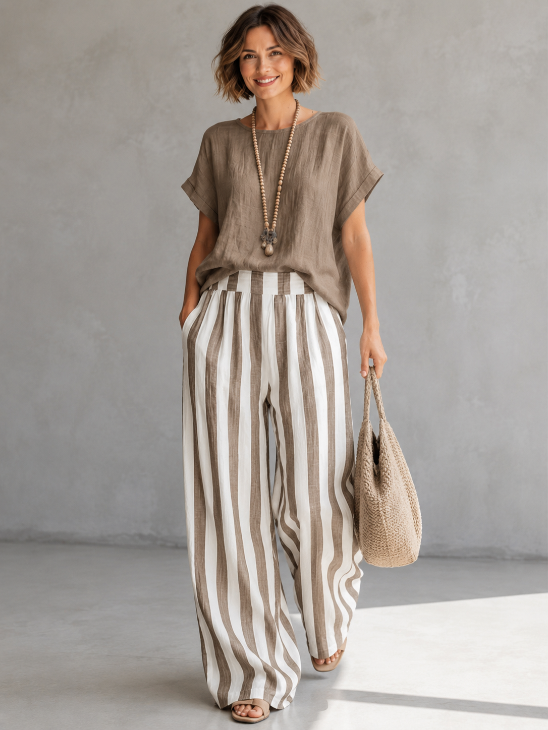Effortless Striped Two-Piece Set for Everyday Comfort